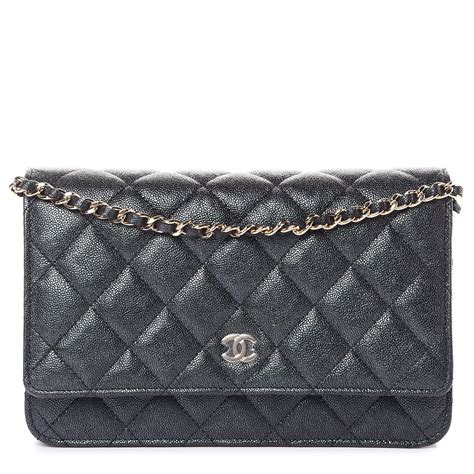 chanel chain wallet caviar|CHANEL Caviar Quilted Wallet on Chain WOC Black.